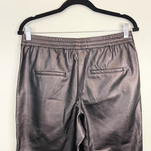 Blank NYC Women's Black Vegan Leather Pockets Drawstring Jogger Pants Size 26 - Picture 3 of 8